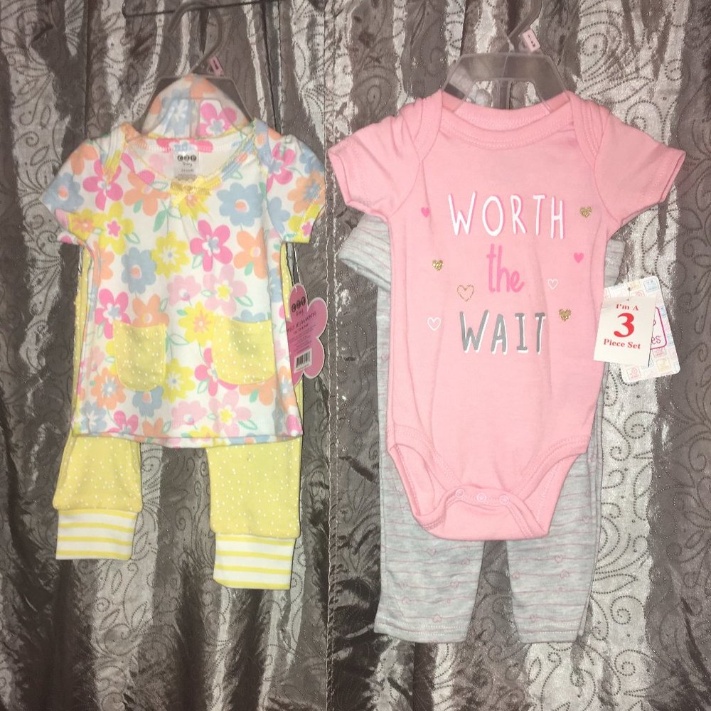 2 sets of 3 pc. Outfit Size 3-6mo. NWT